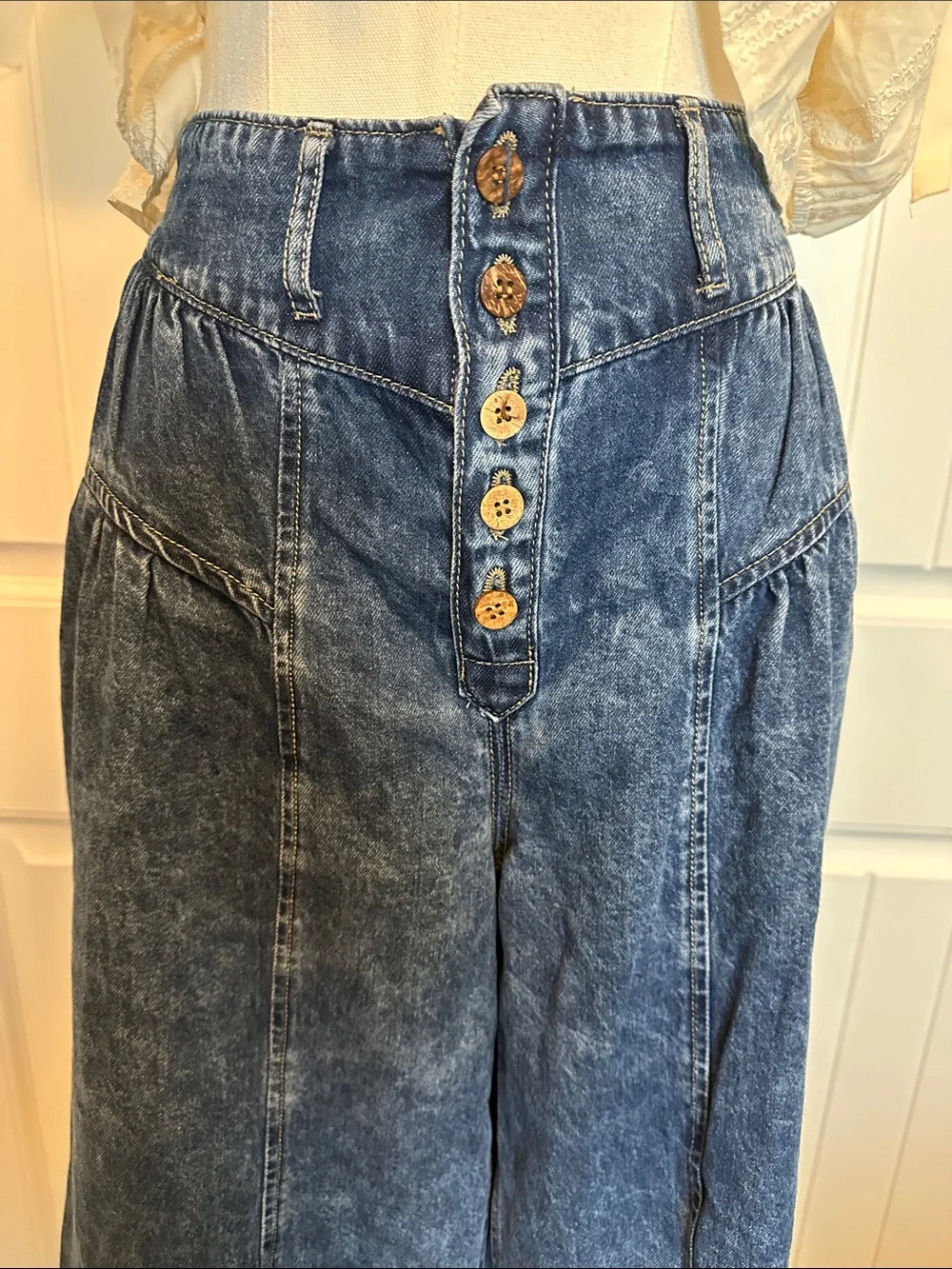 NWT! Wide Leg High-Waist Denim Jeans - Blue